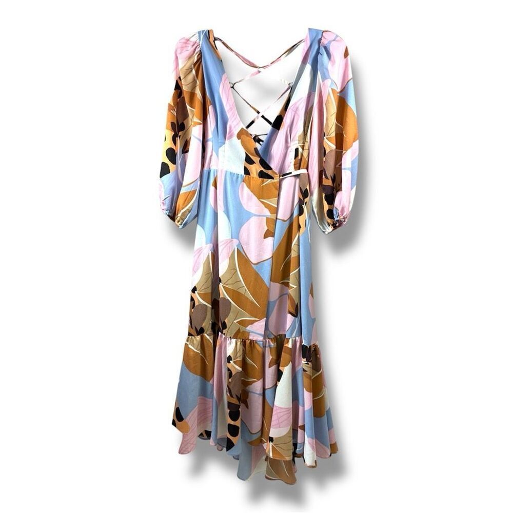 Anthropologie NWT Hutch Bloom Wrap Midi Dress in Pink Barbie Size SP